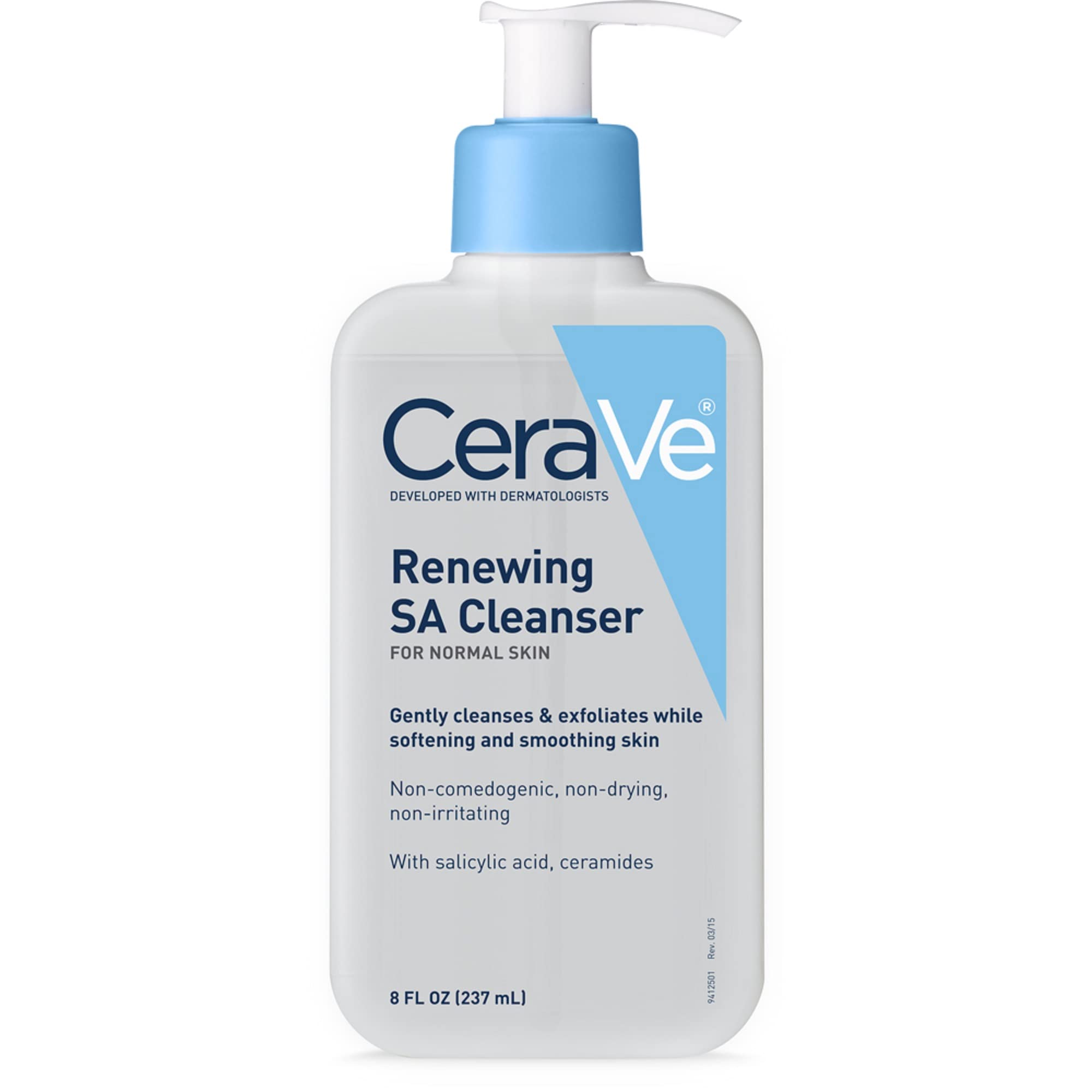 CeraVe Renewing Salicylic Acid Cleanser Smooths & Softens Skin, Formulated With Hyaluronic Acid & Niacinamide, Suitable