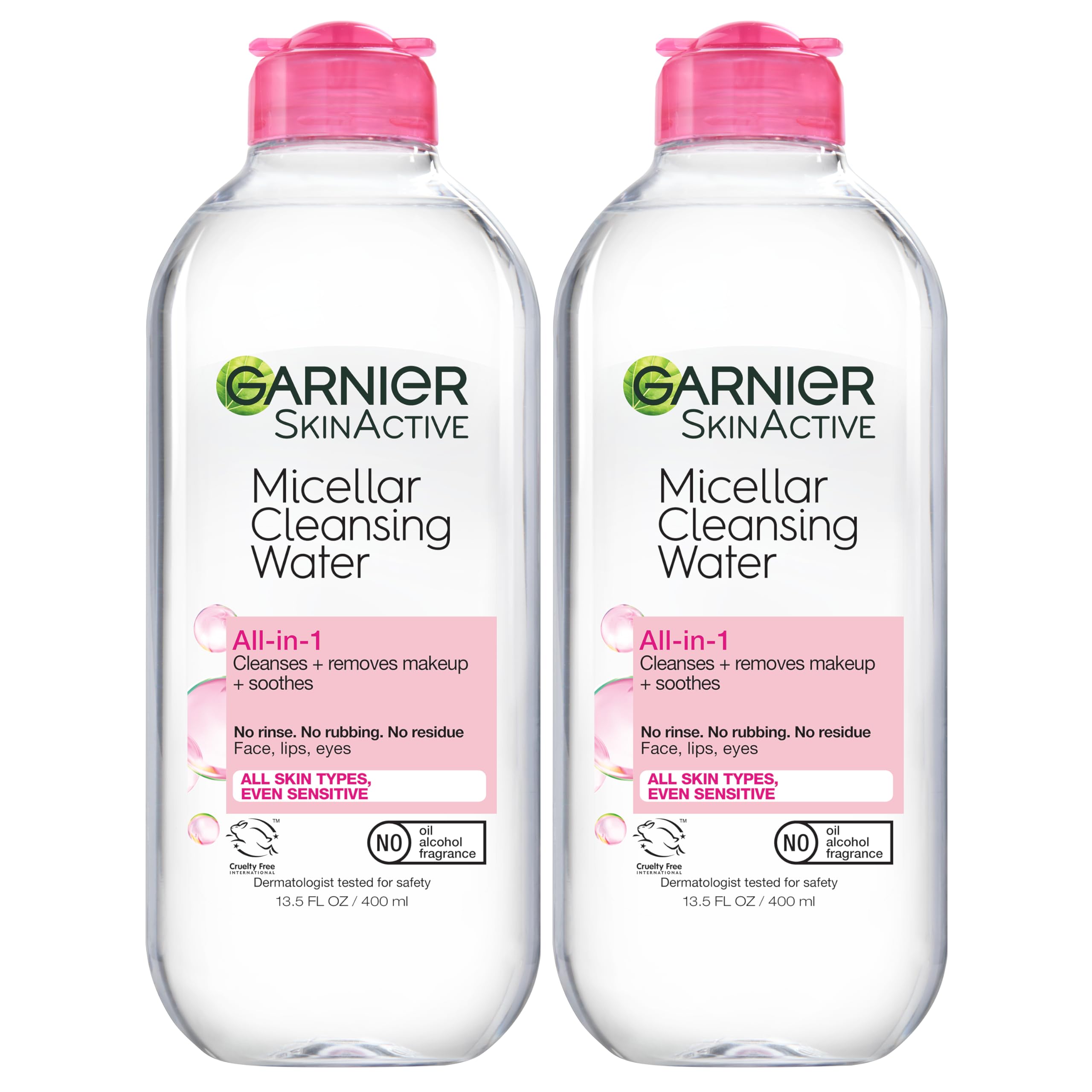Garnier Micellar Water Hydrating Cleanser & Makeup Remover for Sensitive Skin, Vegan & Cruelty Free, 1|5 Fl Oz (400mL) C